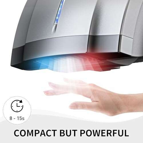 Hand under compact hand dryer with airflow